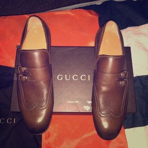 Men’s GUCCI cocoa Calf Washed Leather shoes
